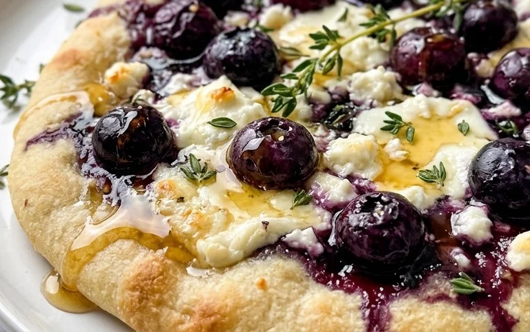Blueberry Flatbread with Goat Cheese