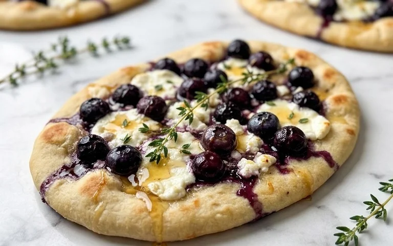 Blueberry Goat Cheese Flatbread- Easy & Delicious