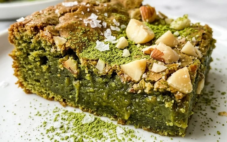 Brown Butter Matcha Brownies