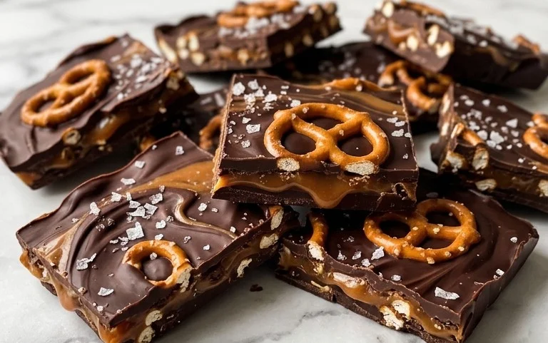 Salted Caramel Pretzel Bark-Easy Dessert Recipe