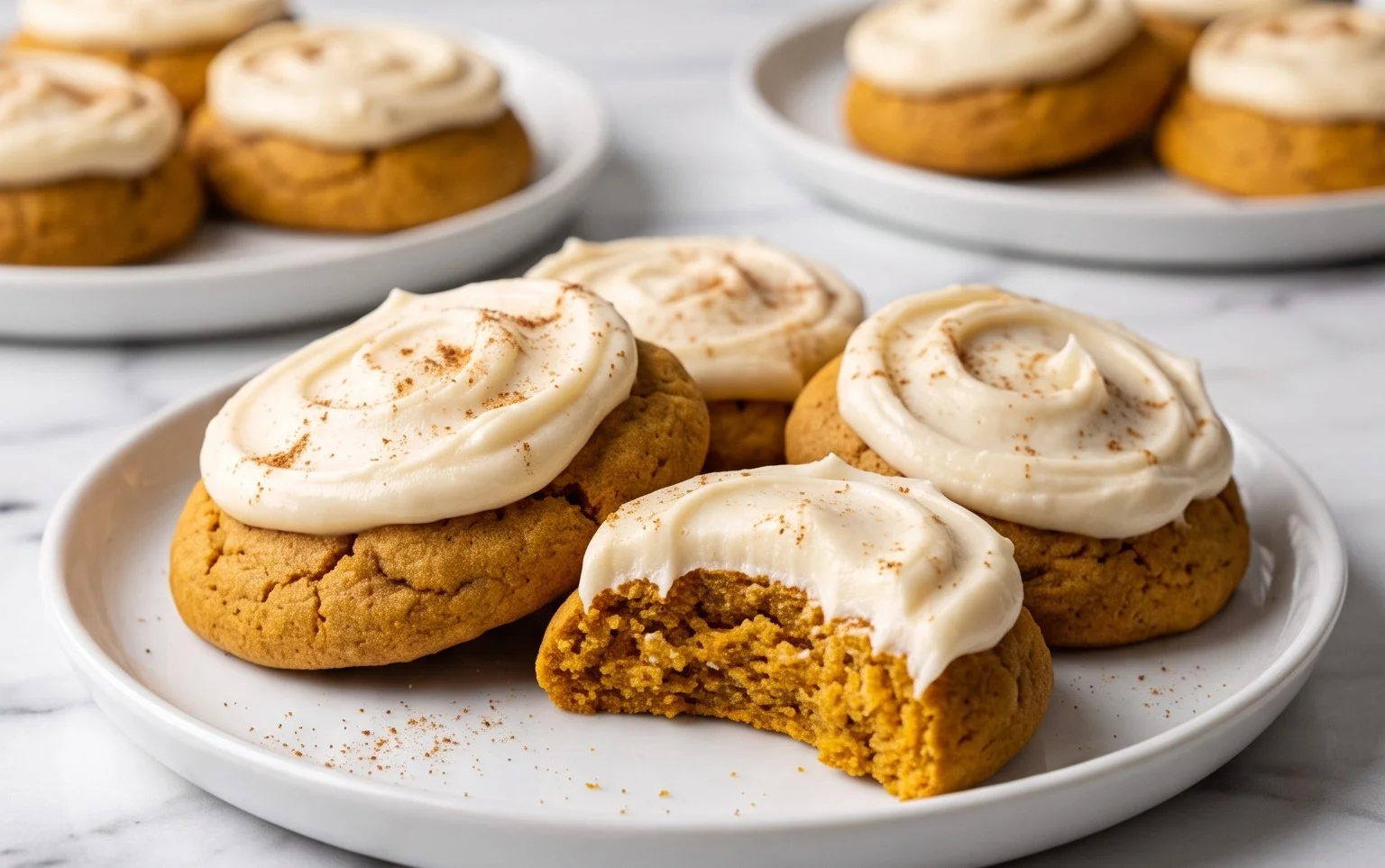 Soft Pumpkin Cookies Cream Cheese Frosting