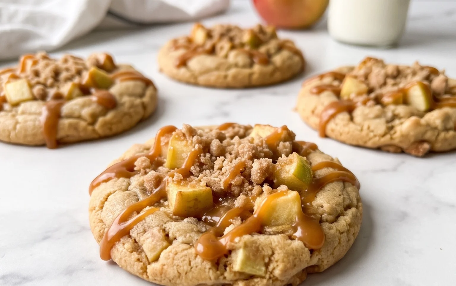 Caramel Apple Crumbl Cookies Copycat Recipe